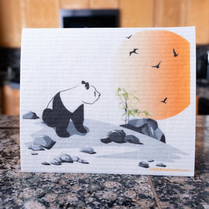 Panda and Birds Set of 3 Paper Towel Replacements | Swededishcloths eco-friendly compostable swedishdishcloths