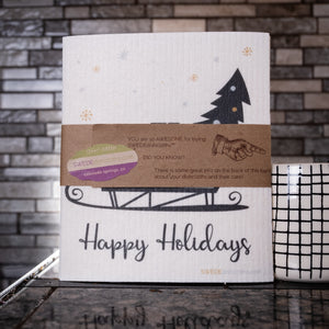 Christmas Sleigh Set of 3 (One of each design) Paper Towel Replacements | Swededishcloths