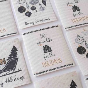 Christmas Sleigh Set of 3 (One of each design) Paper Towel Replacements | Swededishcloths