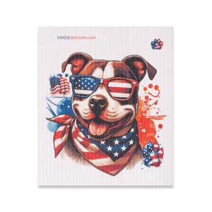 Eco-Friendly Swedish Dishcloths - Patriotic Pit Bull (Paper Towel Replacement)