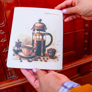 Eco-Friendly Swedish Dishcloths - French Press Set of 3 (Paper Towel Replacements)