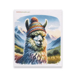 Eco-Friendly Swedish Dishcloths - Mixed Colorful Llamas Set of 3 (Paper Towel Replacements, One of Each Design) - SWEDEdishcloths.com