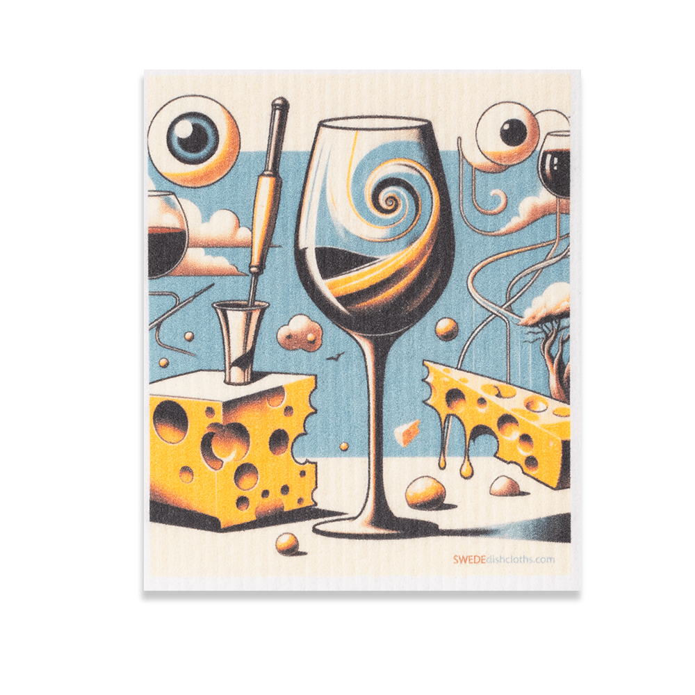 Eco-Friendly Swedish Dishcloths - Surreal Wine Eye (Paper Towel Replacement) - SWEDEdishcloths.com
