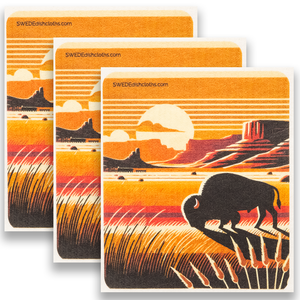 Eco-Friendly Swedish Dishcloths - Bison and Buttes Set of 3 (Paper Towel Replacements)