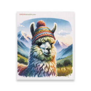 Eco-Friendly Swedish Dishcloths - Yellow Llama (Paper Towel Replacement)