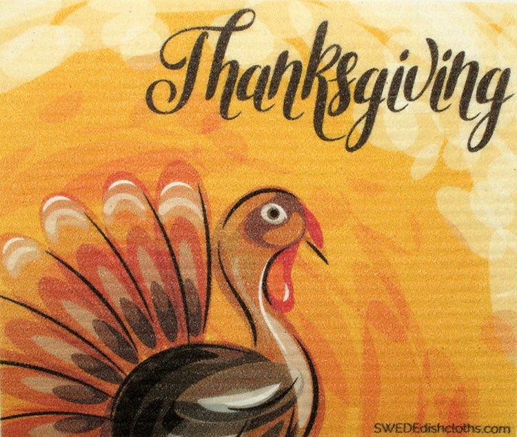 Thanksgiving Turkey One cloth Swedish Dishcloths | ECO Friendly Absorbent Cleaning Cloth