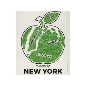 NYC Green Apple One cloth Swedish Dishcloths | ECO Friendly Absorbent Cleaning Cloth