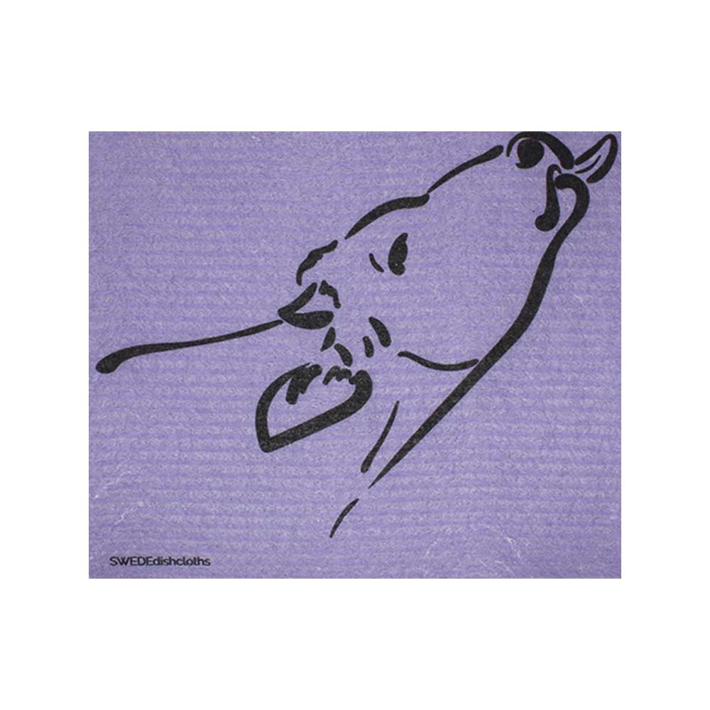 Cow Silhouette on Purple Swedish Dishcloths One Dishcloth | ECO Friendly Reusable Absorbent Cleaning Cloth