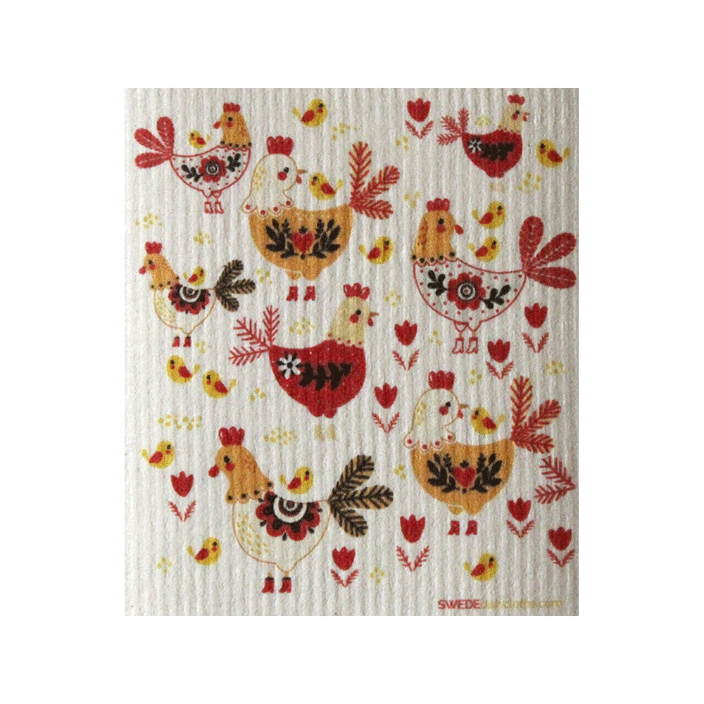 Chickens! One Each Swedish Dishcloth | Eco Friendly Absorbent Cleaning Cloth | Reusable Cleaning Wipes - 1