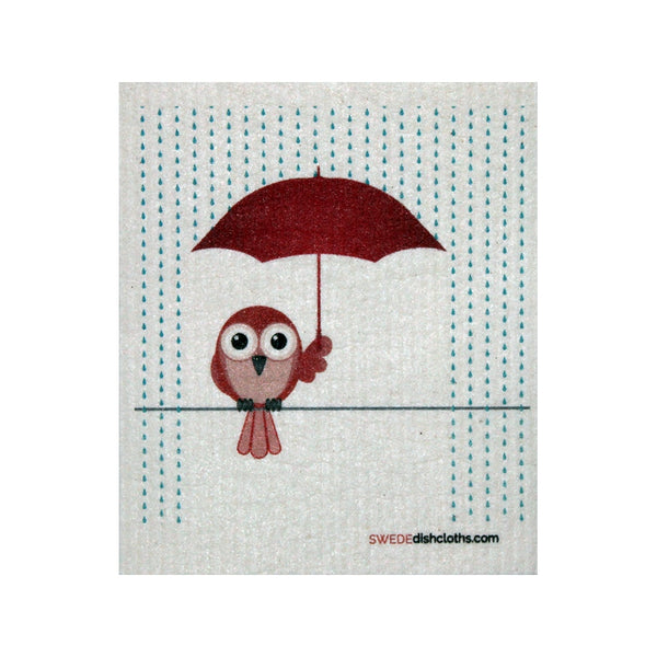 Swedish Dishcloth One Swedish Dishcloth Redbird In Rain Design - 1