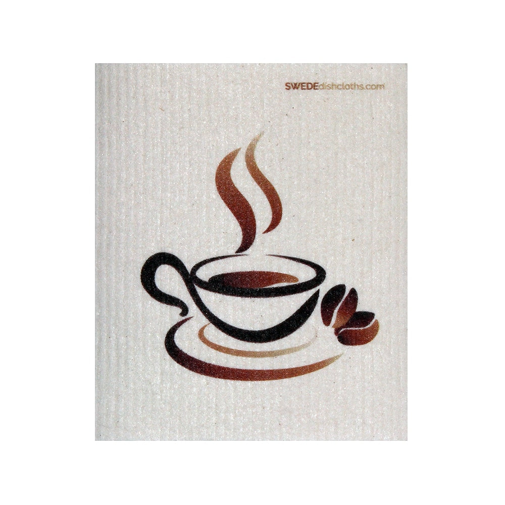 Swedish Dishcloth One Swedish Dishcloth Steaming Coffee Design - 1