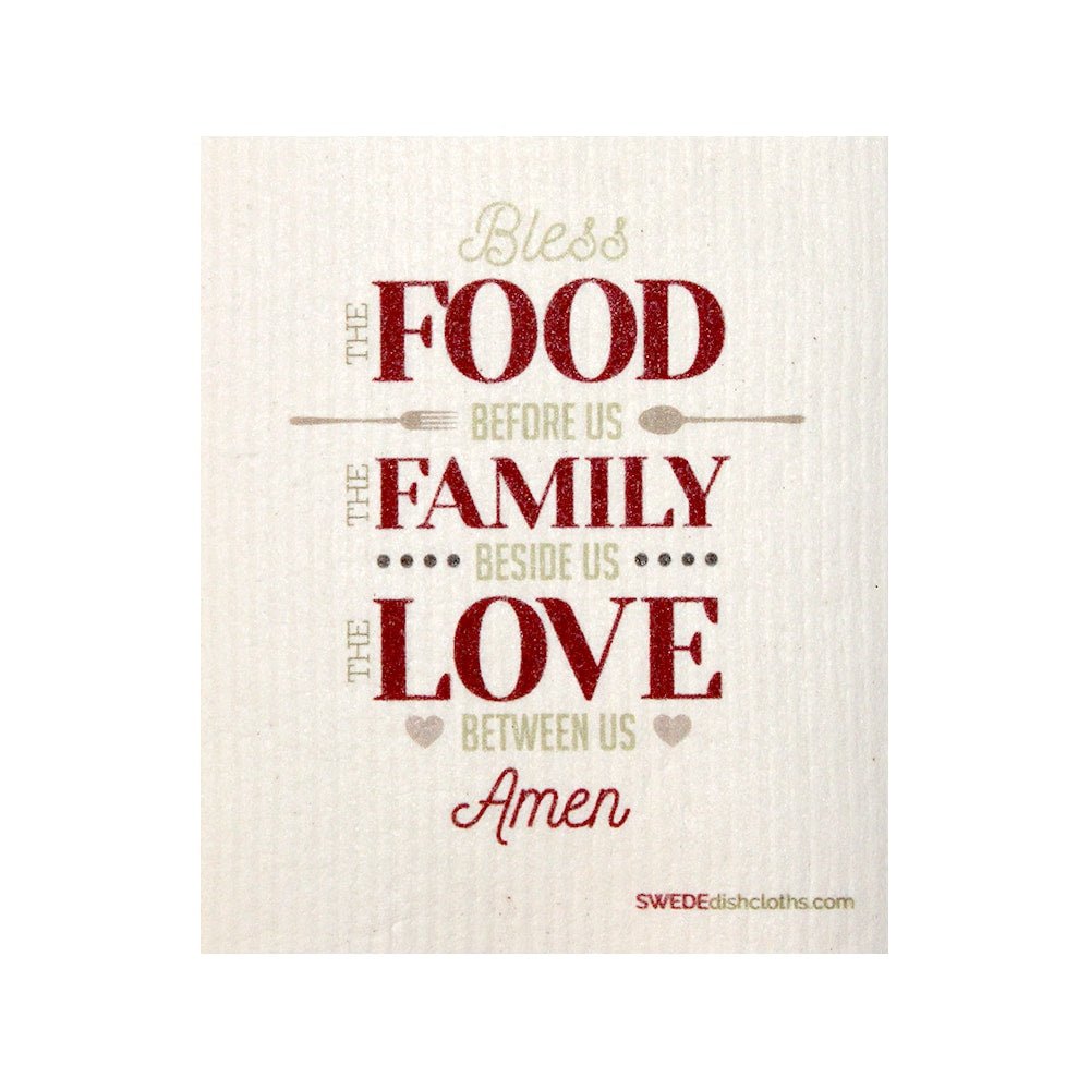 Swedish Dishcloth One Swedish Dishcloth Food-Family-Love Design - SWEDEdishcloths.com