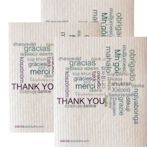 Swedish Dishcloth Set of 3 each Swedish Dishcloths Thank You Design - SWEDEdishcloths.com