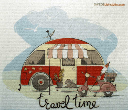 Travel Time One cloth Swedish Dishcloths | ECO Friendly Absorbent Cleaning Cloth - SWEDEdishcloths.com
