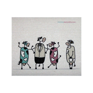 Wedish Dishcloth One Swedish Dishcloth Fun Cows Chatting Design - 1